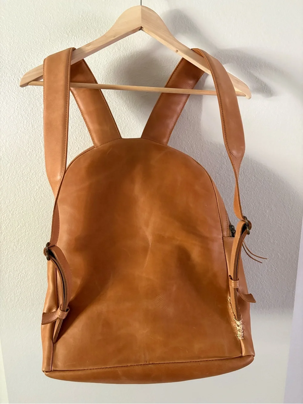 ABLE Alem Leather Backpack in Cognac